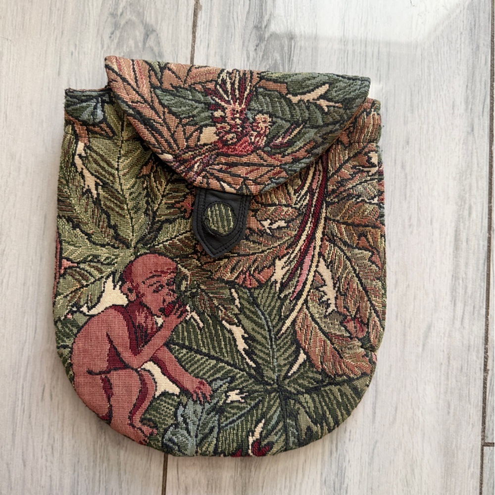 Vintage Belt Pouch Tapestry Monkey 🐒 Tropical– White Lotus Vibes